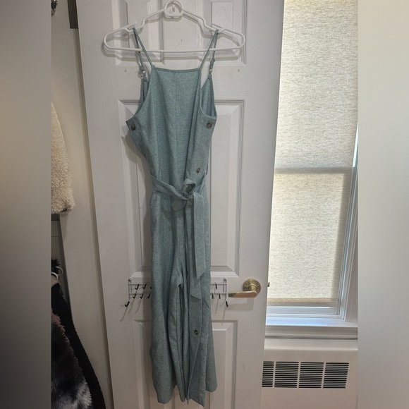 Blume Dusty Blue Button-Up Culotte Jumpsuit. NEVER WORN - Picture 5 of 7